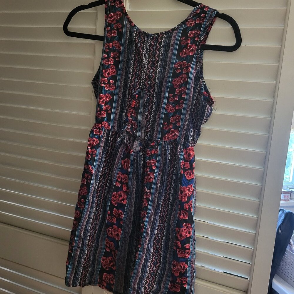 Mini Floral Boho Pattern Dress Small
